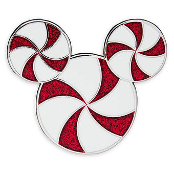Disney Parks Mickey Mouse Icon Peppermint Holiday Pin New with Card