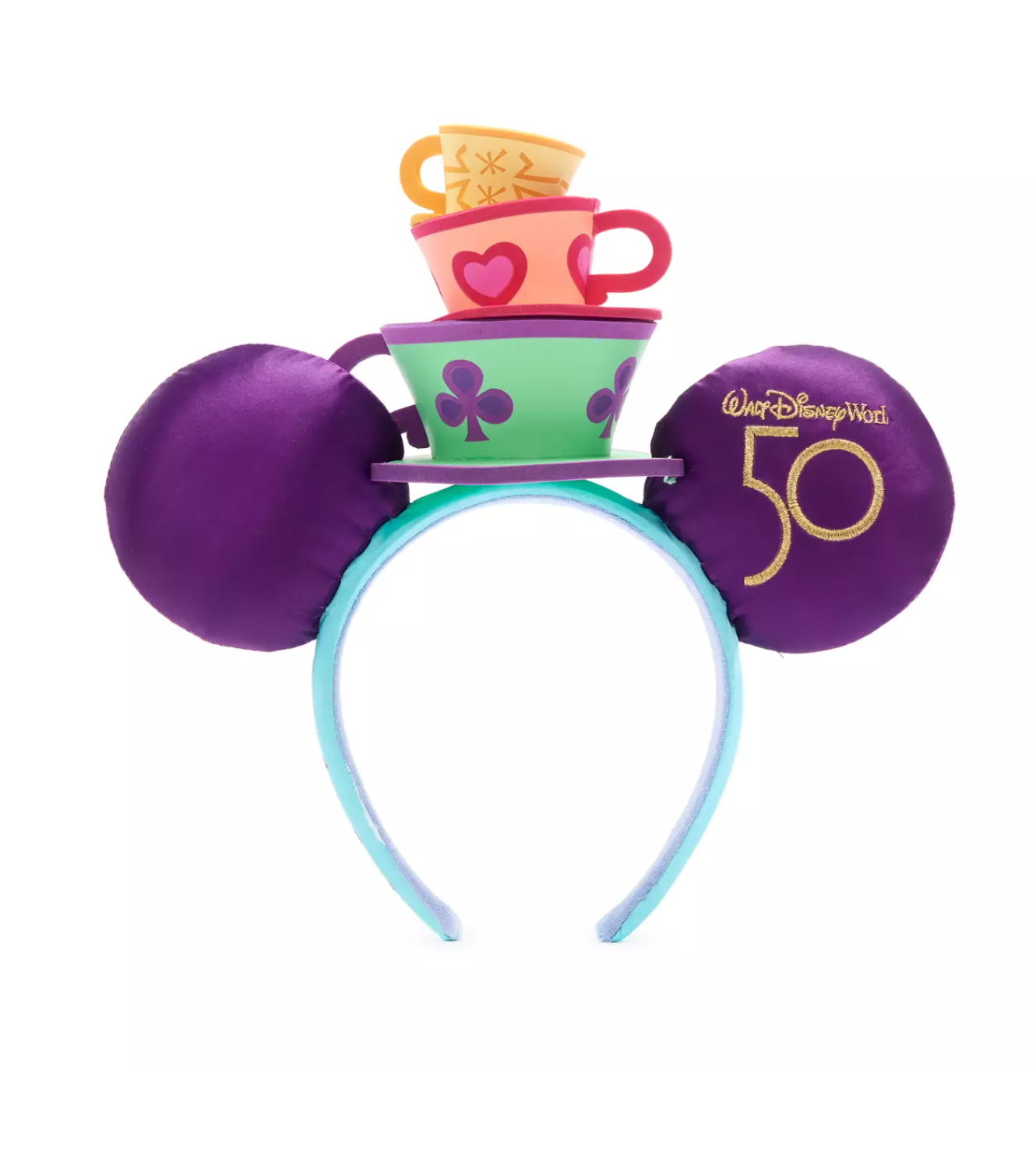 Disney 50th Mickey The Main Attraction Mad Tea Party Ears Headband Adult New