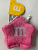 M&M's World Pink Logo Star Plush Coin Purse Keychain New with Tags