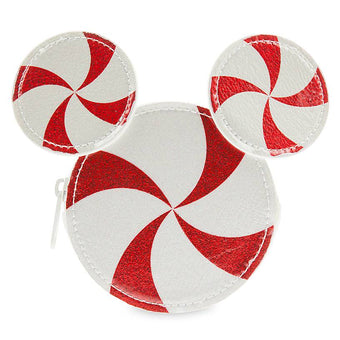 Disney Parks Mickey Mouse Holiday Peppermint Candy Pouch New with Tag