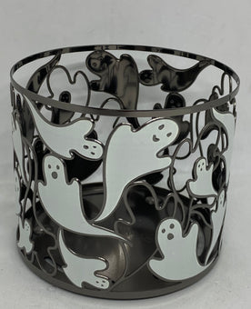 Bath and Body Works 2021 Halloween Dancing Ghosts Glows 3 Wick Candle Holder New