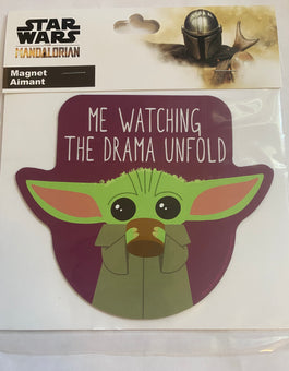 Disney Star Wars The Mandalorian Me Watching the Drama Unfold Magnet New Sealed