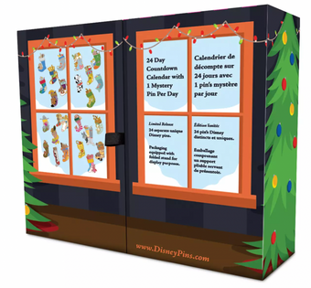 Disney Parks 24 Day Holiday Countdown Calendar Mystery Pin Set 2021 New