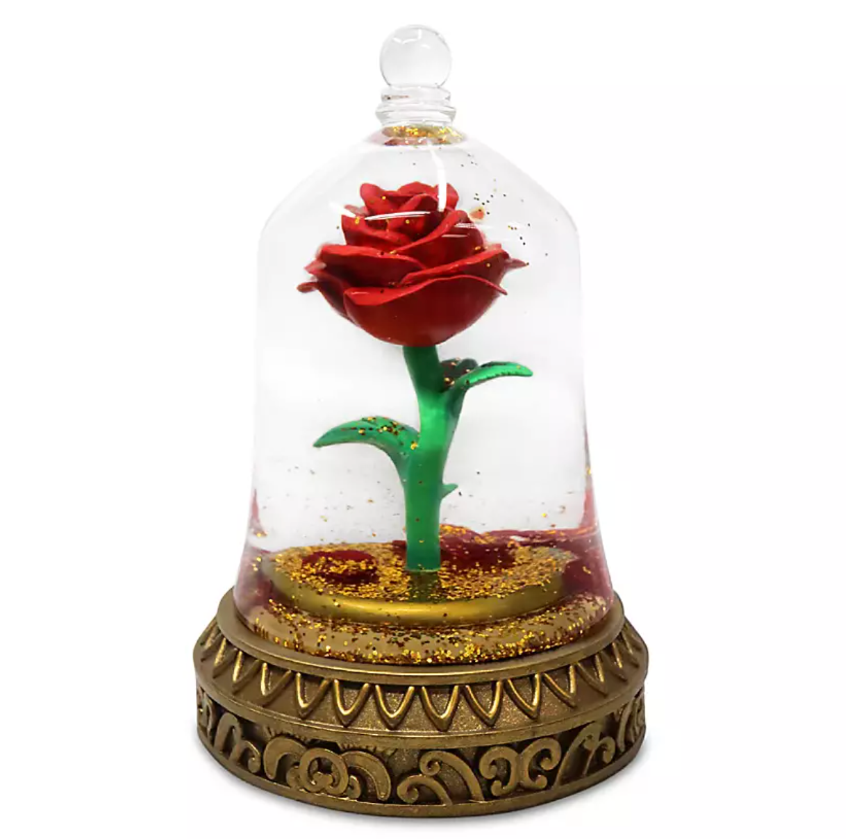 Disney Parks Beauty and the Beast Enchanted Rose Snow Globe New with Box