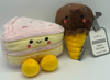 Hallmark Valentine Better Together Cake and Ice Cream Magnetic Plush New w Tag