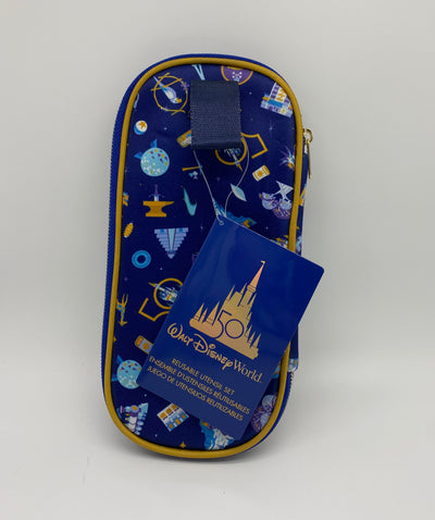 Disney Parks WDW 50th The Most Magical Celebration Reusable Utensil Set New Tag