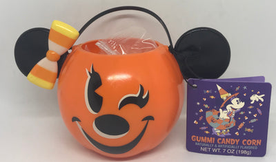 Disney Parks Happy Halloween Minnie Candy Corn with Pumpkin Bowl New with Tag