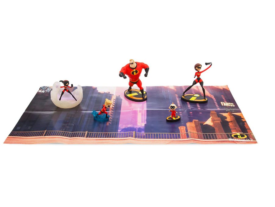 Disney Store The Incredibles Fold-up Illustrated Play Mat Play Set New with Box