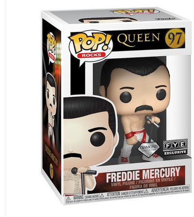 Funko Pop! Rocks Queen Freddie Mercury Diamond Collection Fye Exclusive New