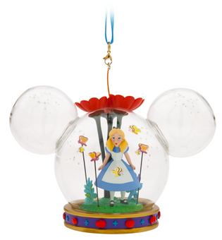 Disney Sketchbook Alice in Wonderland Dome Christmas Ornament New With Tag