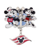 Disney Parks Cruise Line Mickey and Minnie Dangling Pin New with Card