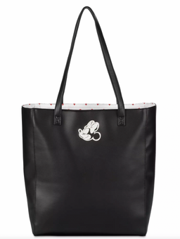 Disney Minnie Mouse Faux Suede Tote Black Bag New with Tag
