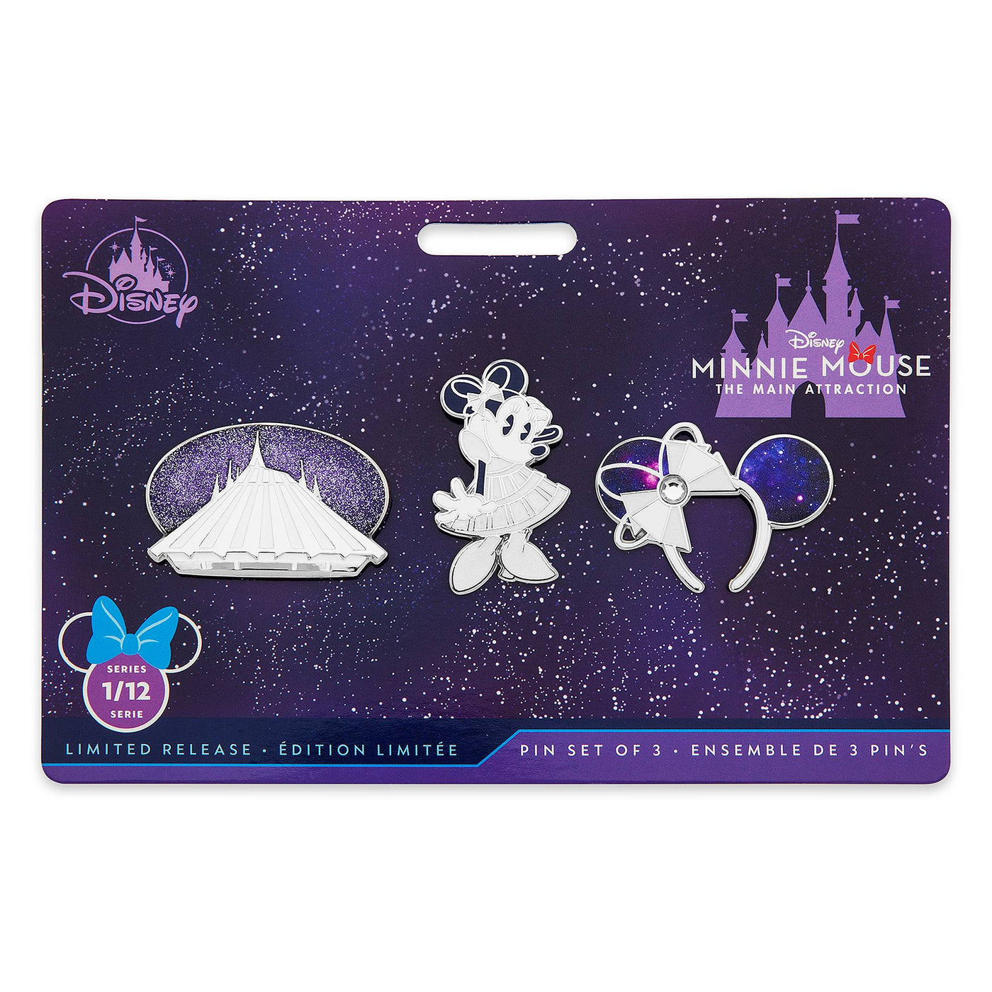 Disney Minnie Mouse The Main Attraction Pin Set Space Mountain New with Card