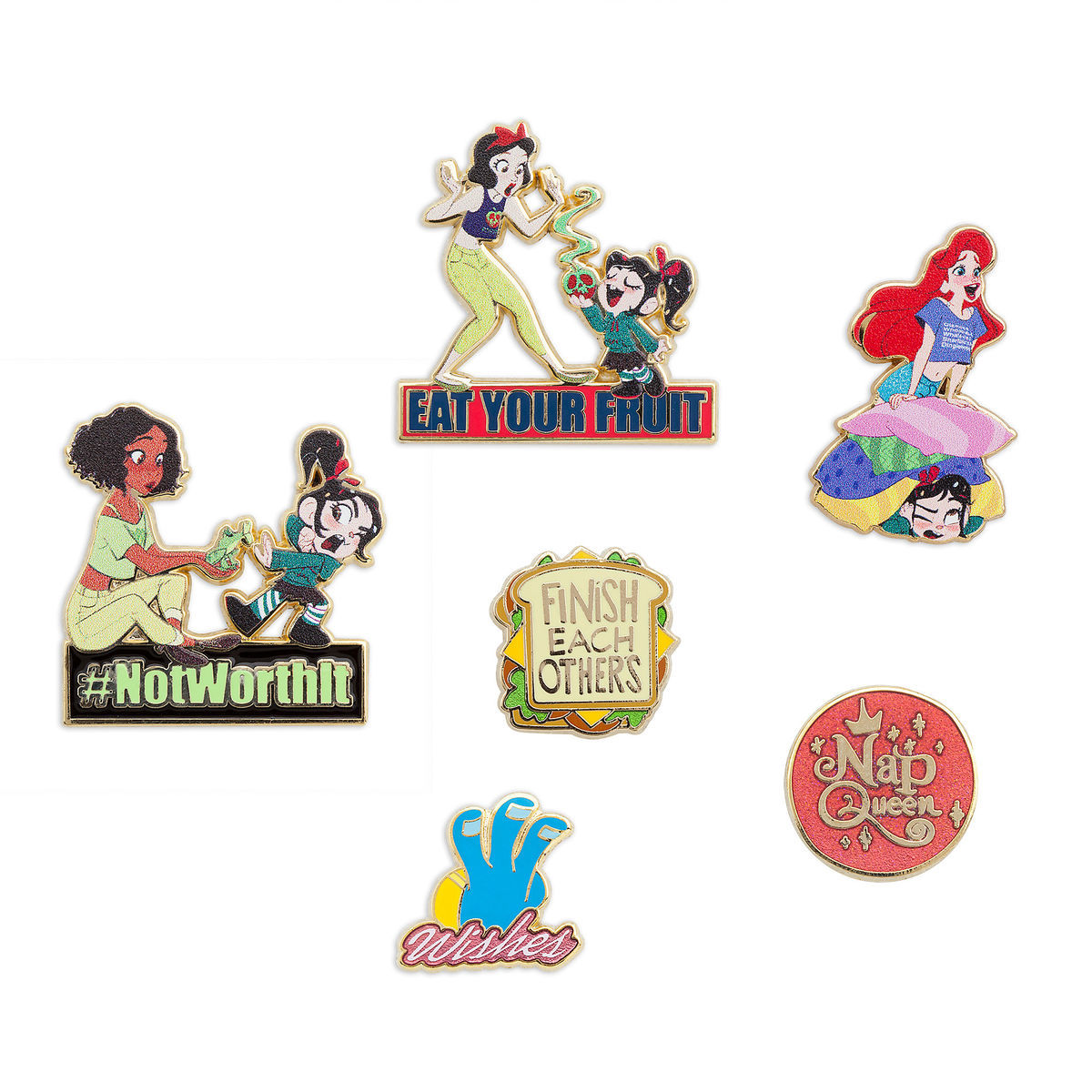 Disney Vanellope and Princesses from Ralph Breaks Pin Set Limited New with Box