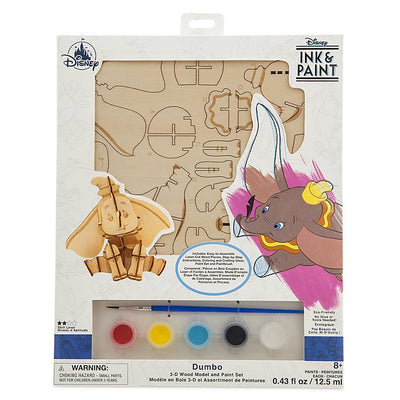 Disney Parks Ink & Paint Dumbo 3D Wood Model and Paint Set New Sealed