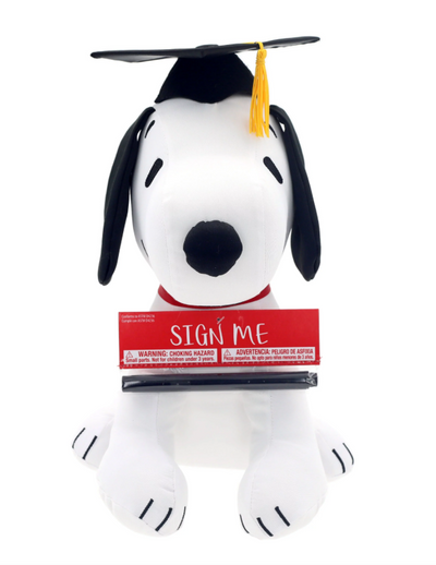 Peanuts Graduation 12-Inch Plush Autograph Friend, Snoopy New With Tag