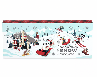 Disney Walt's Holiday Lodge Mickey Friend Sledding Christmas Light Up Sign New