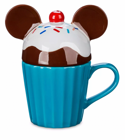Disney Parks Mickey Cupcake 29oz Mug with Lid New