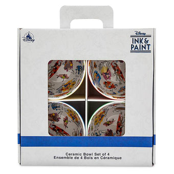 Disney Parks Ink & Paint Ceramic Bowl Set of 4 New with Box