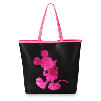 Disney Parks Mickey Mouse Imagination Pink Reversible Sequin Tote Loungefly New