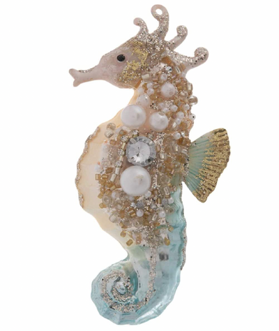 Robert Stanley 2021 Glitzy Seahorse Glass Christmas Ornament New with Tag