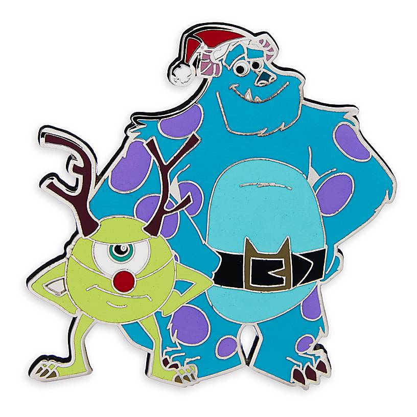 Disney Parks Sulley and Mike Wazowski Holiday Pin New with Card