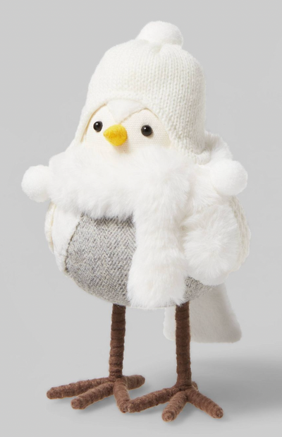 Target Flurry Bird with Knit Hat & Scarf Decorative Figurine White Wondershop