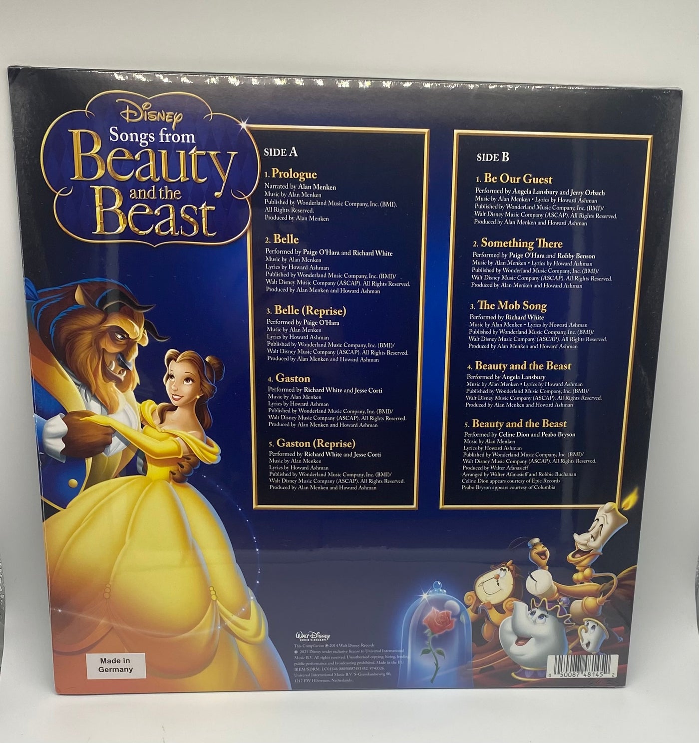 Disney Songs from Beauty and the Beast Limited Gold Colour Vinyl New Sealed