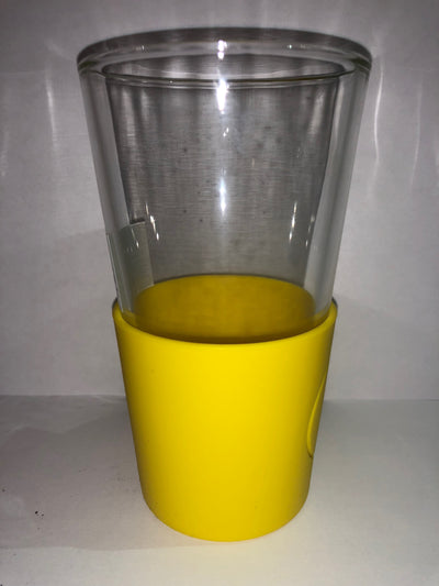 M&M's World Yellow Silicone Sleeve Pint Glass New