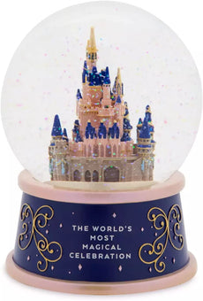 Disney Walt Disney World 50th Celebration Castle Snowglobe Water Globe New w Box