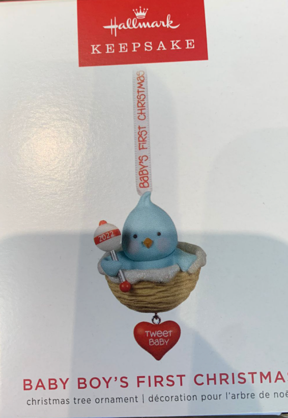 Hallmark 2022 Baby Boy’s First Christmas Blue Bird Ornament New With Box