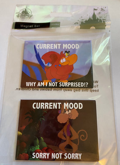 Disney Parks Aladdin Abu Iago Current Mood Magnet Set New Sealed
