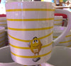 M&M's World Yellow Stripes Ceramic Coffee Mug New