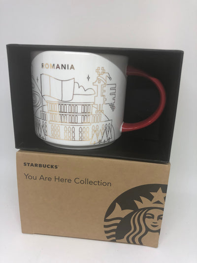 Starbucks You Are Here Romania Holiday Ceramic Coffee Mug New with Box