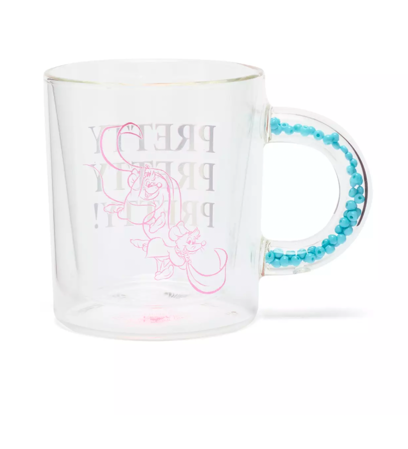 Disney Parks Cinderella Gus and Jaq Pretty Pretty Pretty Glass Mug New