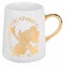 Disney Icy Winter Mickey and Minnie Gold Holiday Coffee Mug New