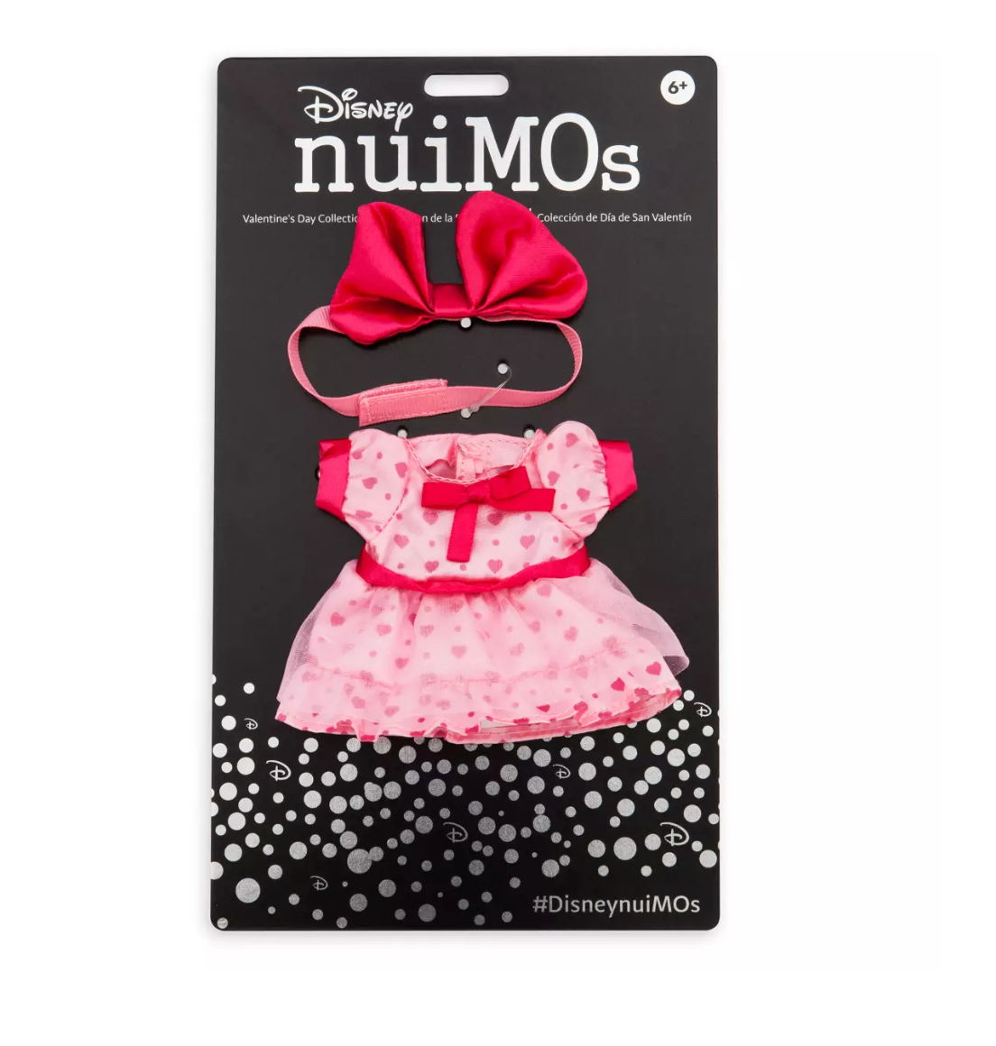 Disney NuiMOs Outfit Valentine's Day Pink Heart Dress and Heart Bow New w Card