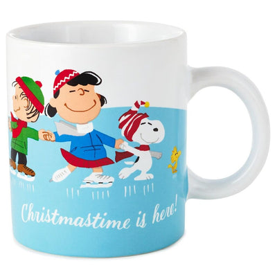 Hallmark Peanuts Gang Christmas is Here Ice Skating Coffee Mug 10 oz New