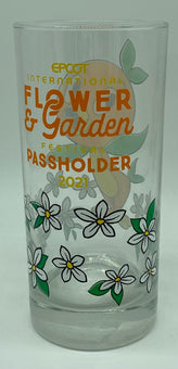 Disney Parks Orange Bird Epcot 2021 Flower Garden Festival Glass Passholder New