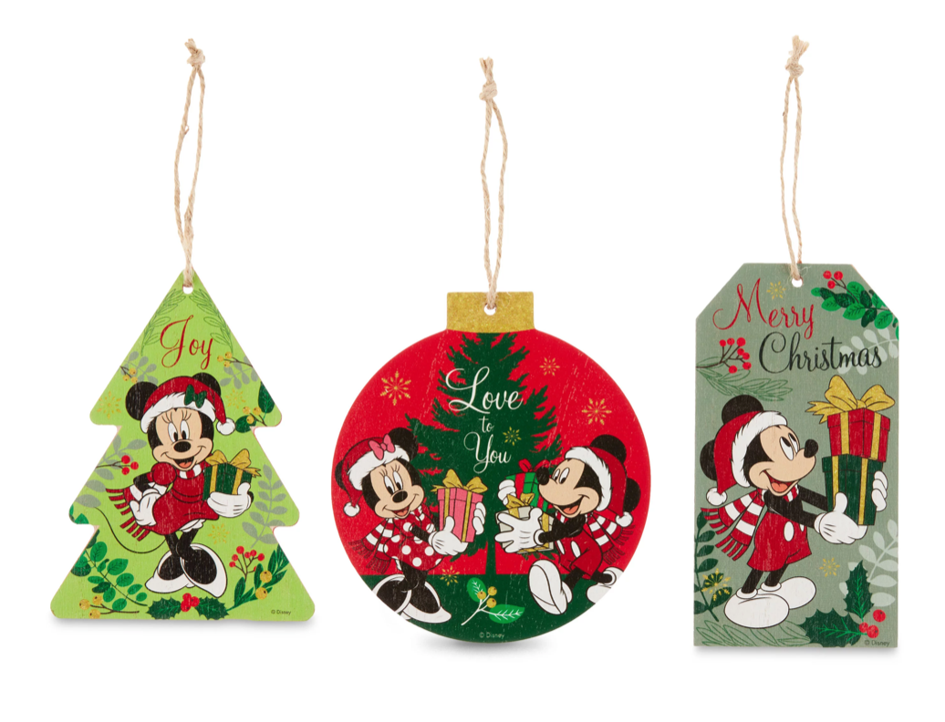 Disney Mickey and Friends Mini Hanging Sign 3 Christmas Ornament New with Tag