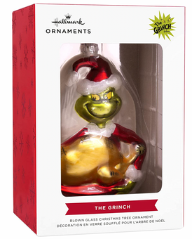 Hallmark Dr. Seuss The Grinch Turkey Blown Glass Christmas Ornament New with Box