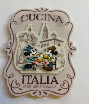 Disney Parks Epcot Italy Pavilion Mickey and Minnie Cucina Italia Magnet New