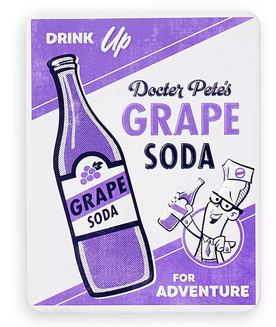 Disney Parks Up Docter Pete's Grape Soda for Adventure Tin Magnet New