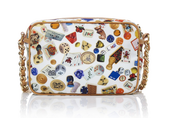 Las Vegas Life is a Game White Bag Crossbody Made in Italy Divo Diva New