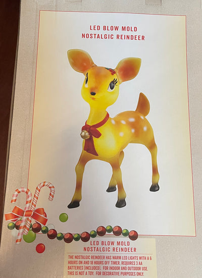 Cracker Barrel LED Blow Mold Nostalgic Girl Reindeer Holiday Christmas New Box