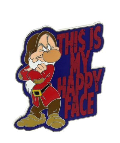 Disney Parks Grumpy This is My Happy Face Pin New with Card