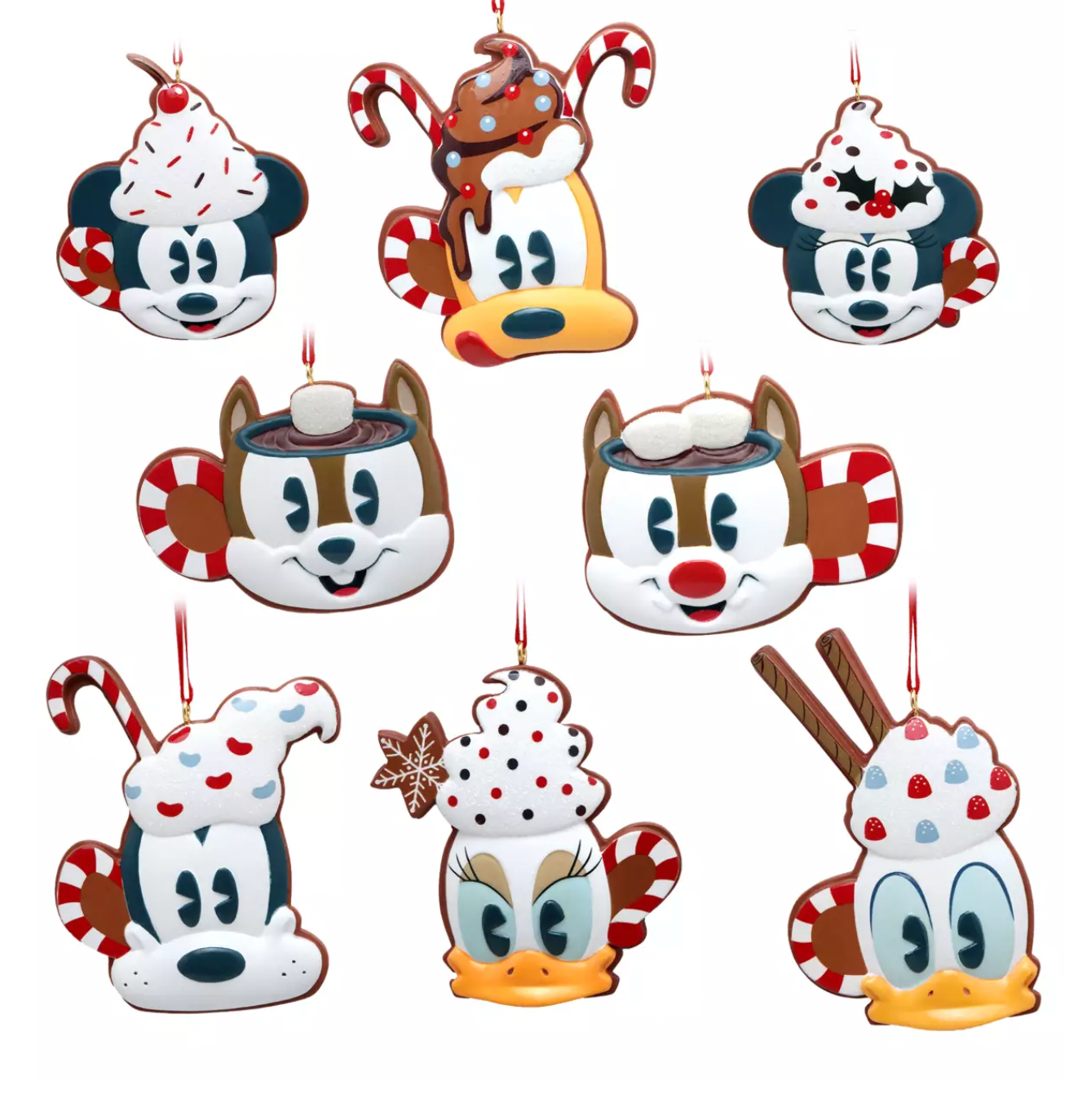 Disney Mickey and Friends Holiday Treat Christmas Ornament Set New with Box