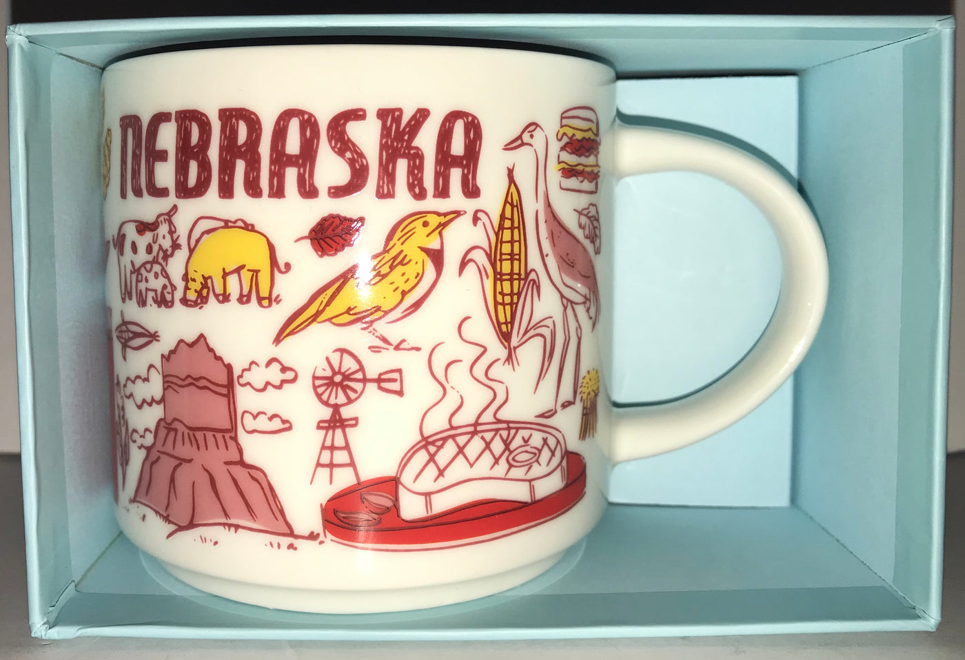 Starbucks Coffee Been There Nebraska Ceramic Coffee Mug New with Box