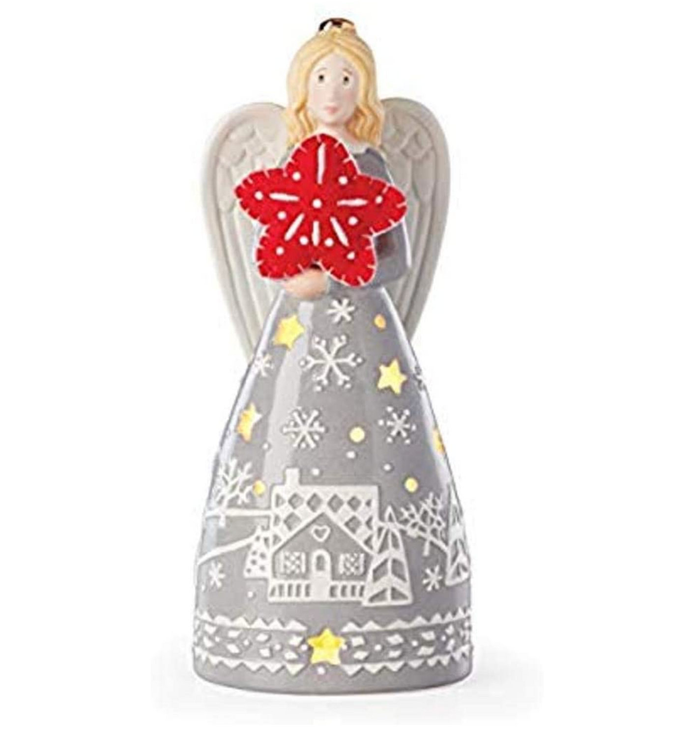 Lenox Christmas Festive Folk Light-Up Angel Figurine New with Box