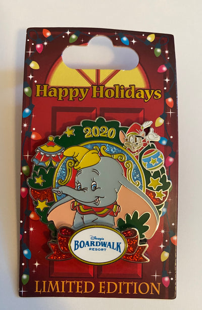 Disney 2020 Boardwalk Resort Dumbo Happy Holiday Limited Pin New with Card